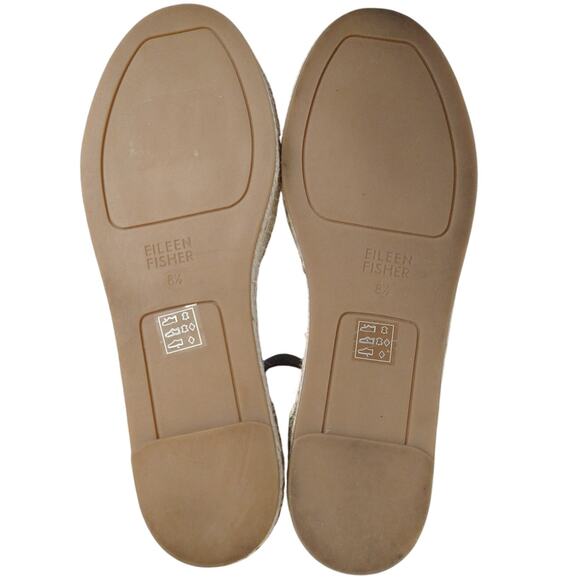 Eileen Fisher Metallic Lala Espadrille Flats Sandals Zip Back 8.5 Taupe - Picture 3 of 10